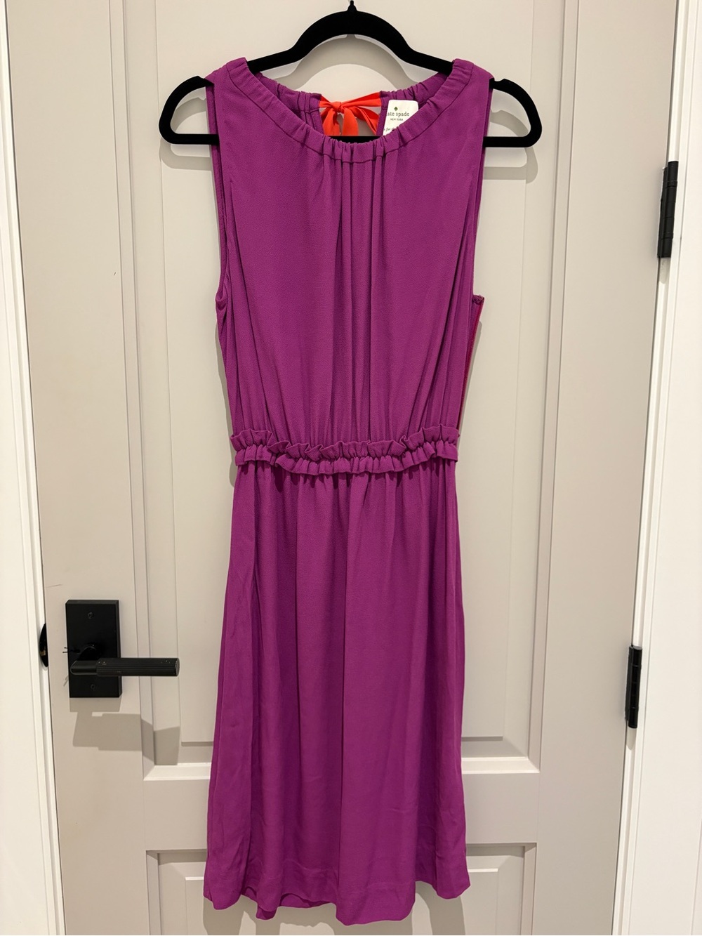 kate spade Sleeveless Magenta Casual Dress with Ruffle Waist